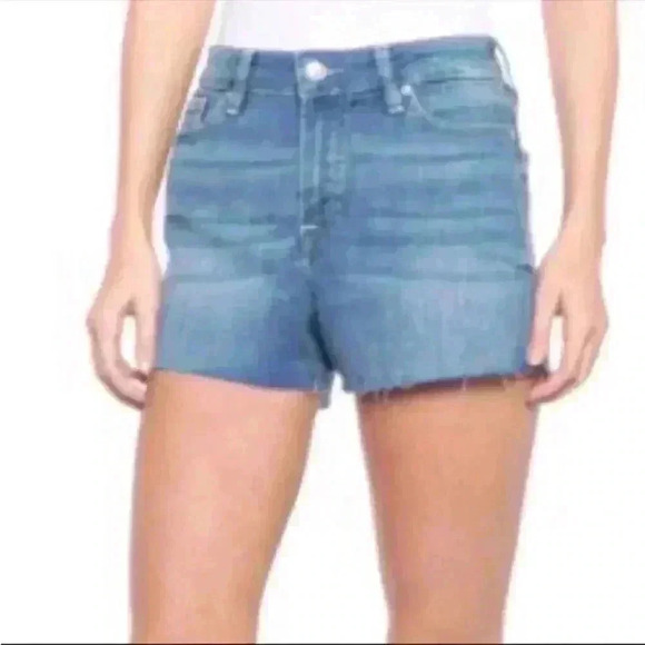True Religion Maisie Raw-Hem Jean Shorts in Medium Wash Size 29 NWT - Picture 2 of 10